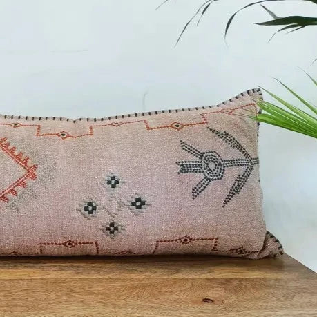 Handmade Cotton Embroidered Down Filled Pillow