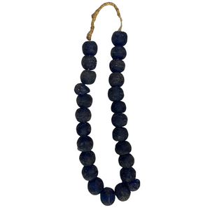 Ghana Glass Bead Necklace - Dark Blue