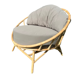 Round Rattan Lounge Chair- River Stone