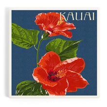 Ceramic Coaster Red Hibiscus Kauai