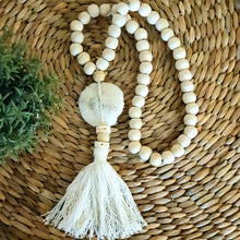 Medium Natural Wooden Beaded Shell Necklace