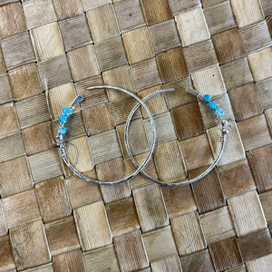 Beach Girl Jewels - Turquoise Threader Hoops