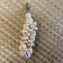 Cowrie Shell and Wood Bead Keychain