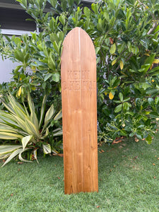 Teak Etched Alaia Surfboard - KEIKI O KE KAI