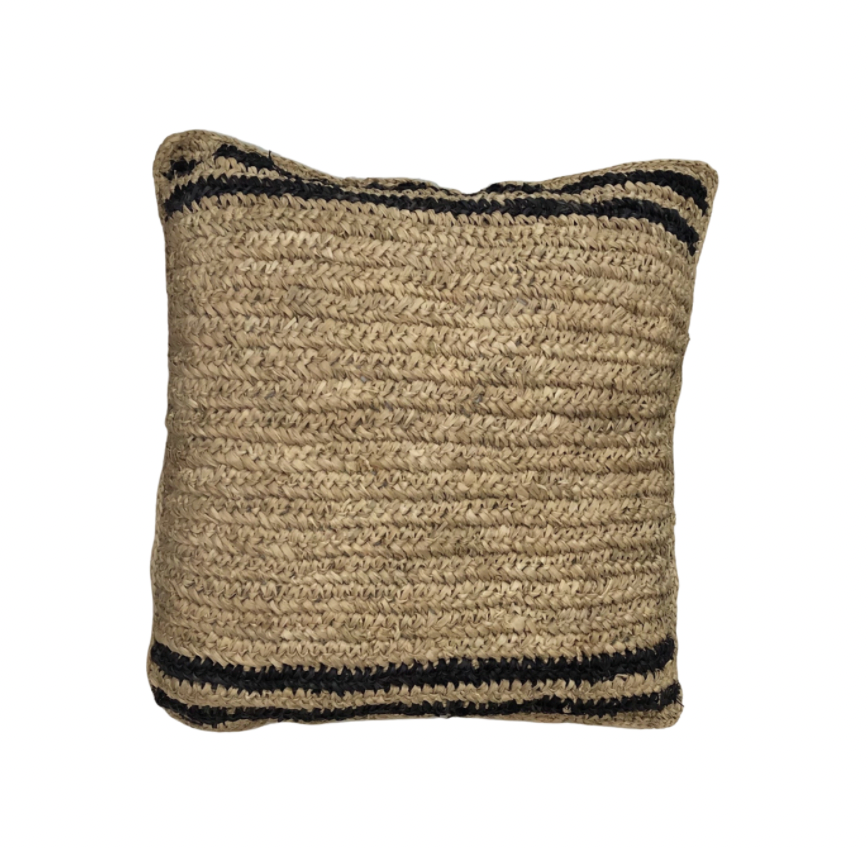 Natural Black Stripe Pillow