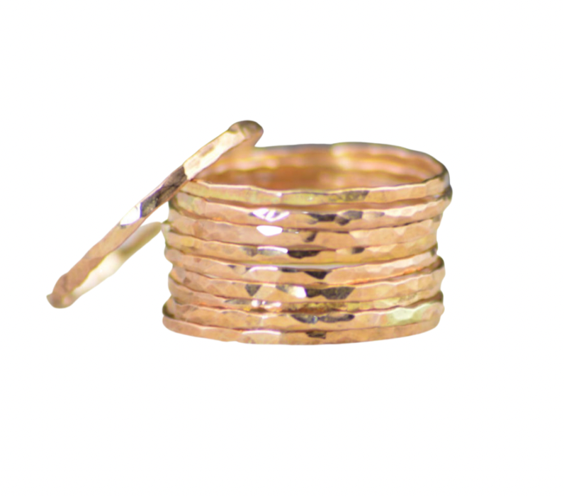 14K Hammered Gold Fill Stacking Ring