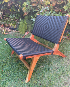 Synthetic Woven Teak Chair - Black