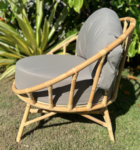 Round Rattan Lounge Chair- River Stone