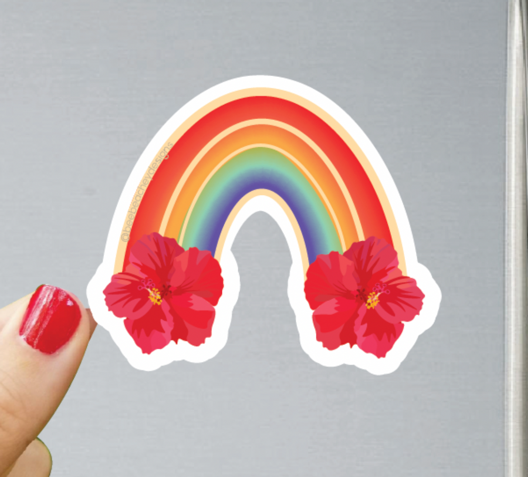 Bee Beachey - Red Rainbow Sticker