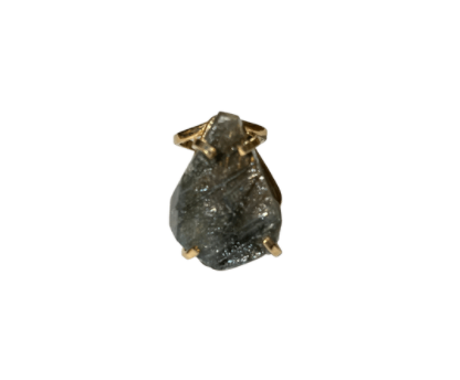 Natural Raw Labradorite Gold Plated Ring