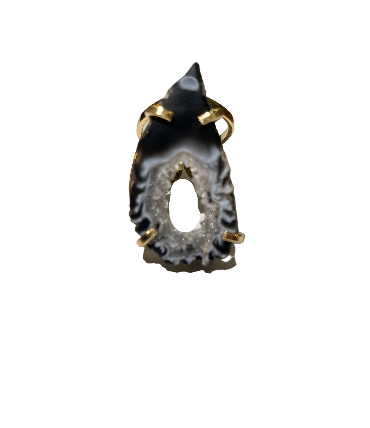 Geode Slice Gold Plated Ring