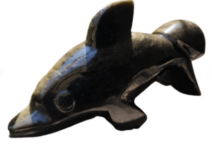 Gold Sheen Obsidian Dolphin
