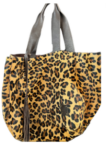 Saddle Road CO.- Cheetah w/ Chocolate Straps Market Tote Bag