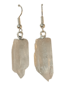 Clear Quartz Point Earring Silver