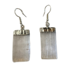 Raw Selenite earrings (Silver and Gold)