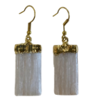 Raw Selenite earrings (Silver and Gold)