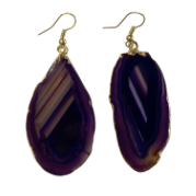 Agate Earrings (Silver and Gold)