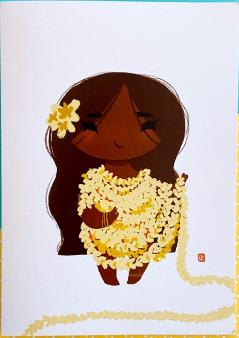 Punky Aloha-Little lei Greeting Card