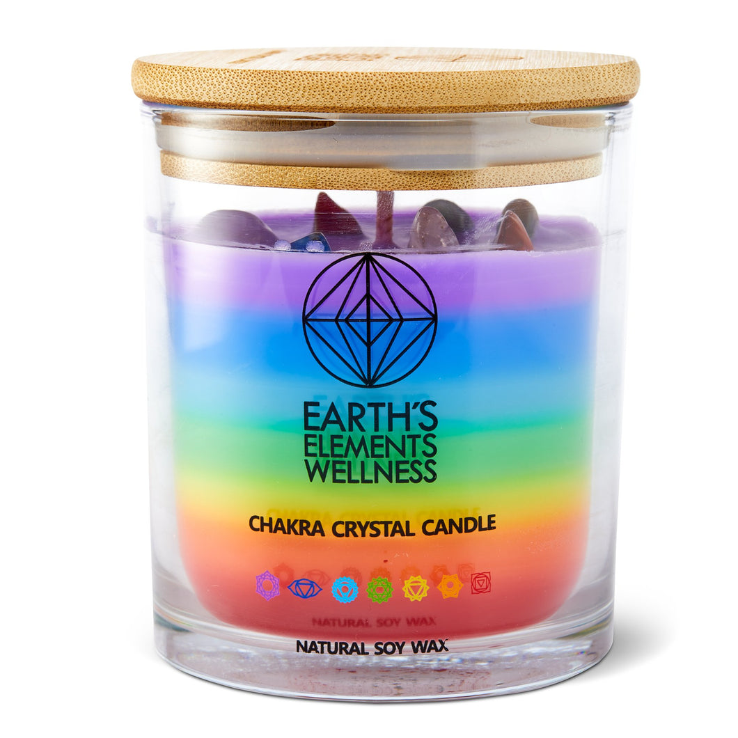 Earthʻs Elements Rainbow Chakra Candle