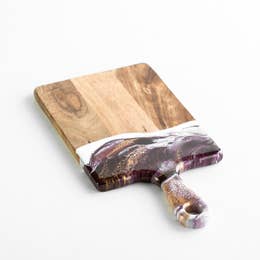 Resin Cheeseboard - Raspberry & Gold