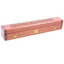 Wooden Incense Box - Moon and Star