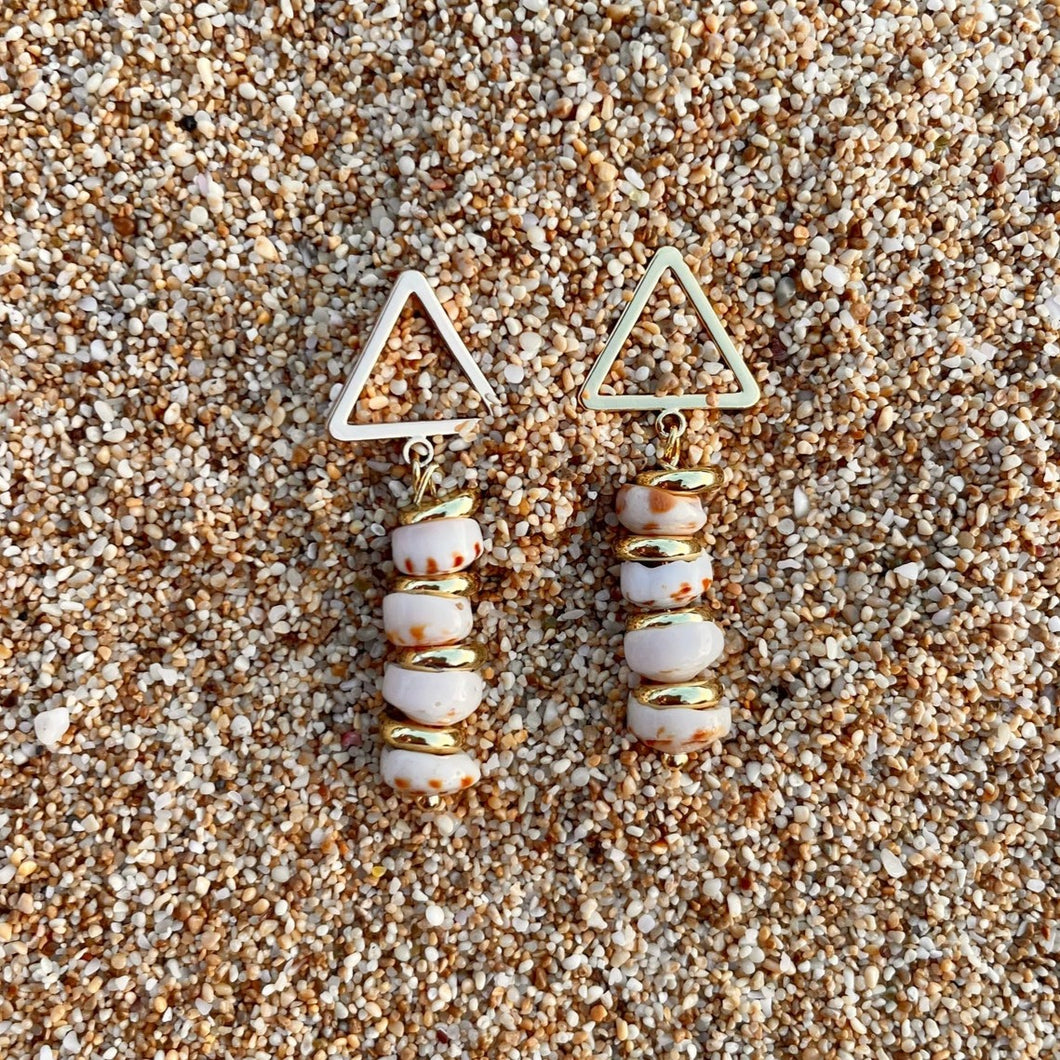Driftwood Dreams - Puka Dangles Triangle Earrings