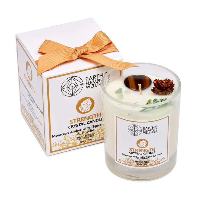 Earthʻs Elements Crystal Candle - Strength