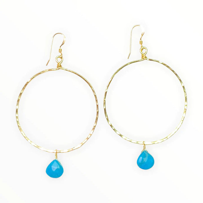 Noelani Hawaii Jewelry - Eternity Hoop Turquoise Earrings
